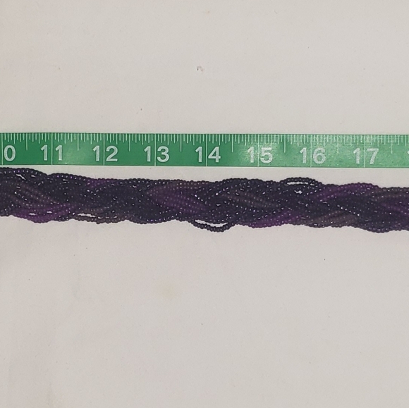 Purple multi stran beaded necklace. - Picture 6 of 11